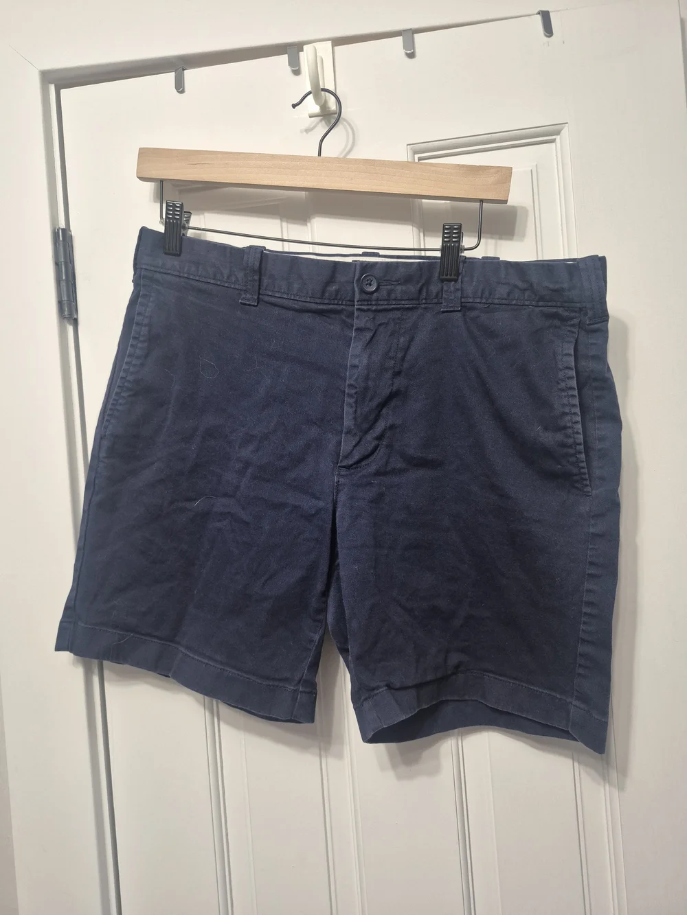 J. Crew Navy Flat-Front Cotton Chino Shorts